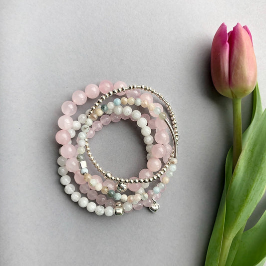 Love Morse Code Bracelet Stack