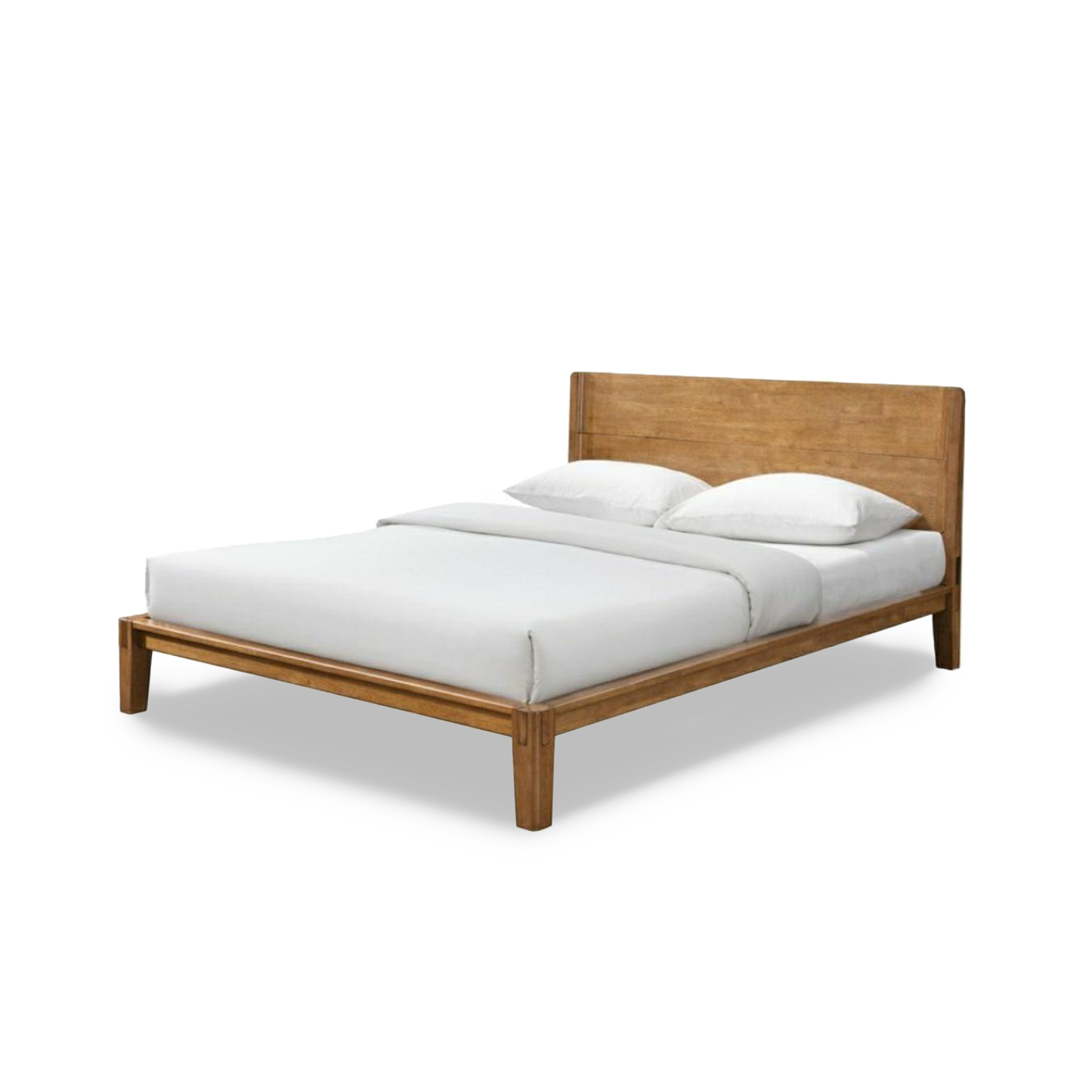 Luna Solid Oak Wood Tool Free Double Bed - Walnut