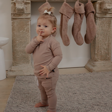 Load image into Gallery viewer, Coming Soon! Taupe Ribbed Bamboo 2-Piece Long Sleeve Jogger Set
