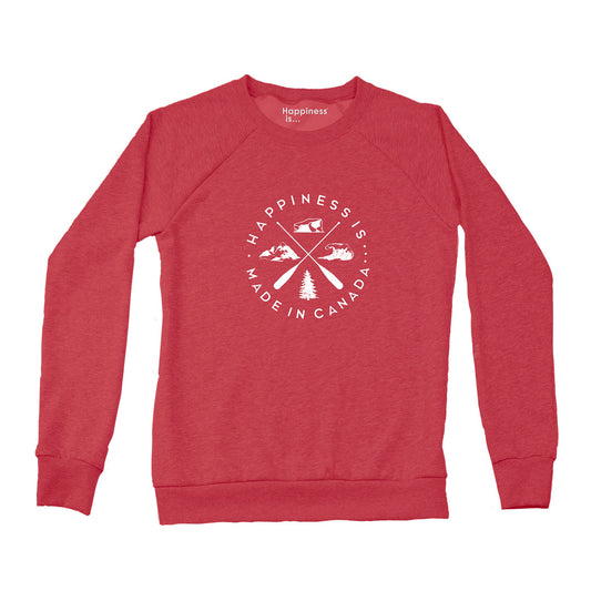 Women's Crest Crew Sweatshirt, Chili Pepper