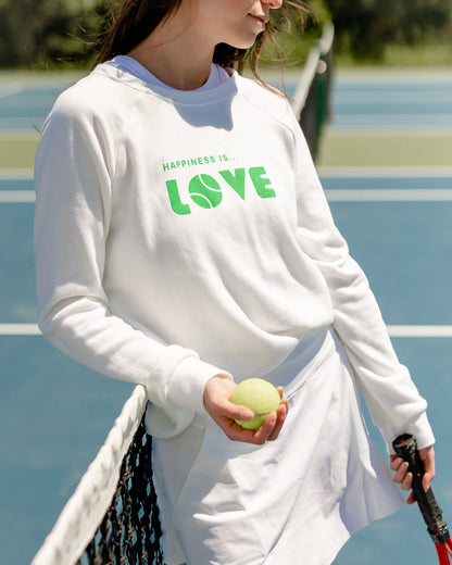 Women's Tennis Love Crew Sweatshirt, White