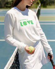 Load image into Gallery viewer, Women&#39;s Tennis Love Crew Sweatshirt, White
