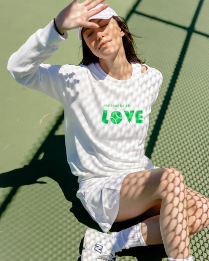 Women's Tennis Love Crew Sweatshirt, White