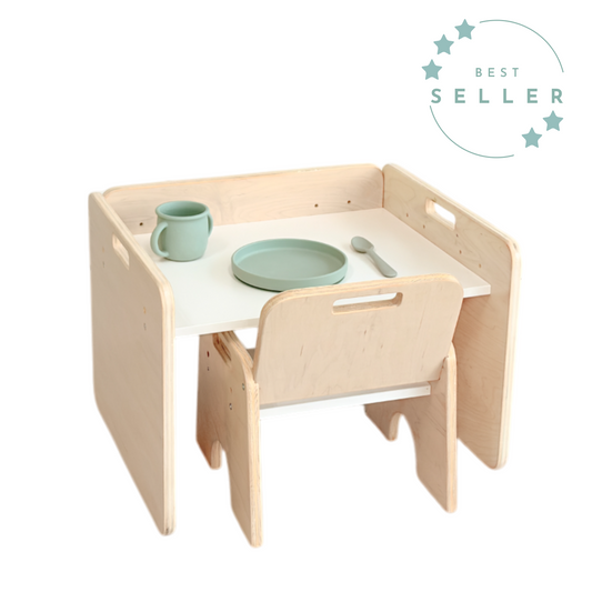 PAPAYA SET - Weaning Montessori Table and Chair Adjustable Height
