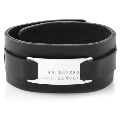 Men's Black Leather Cuff