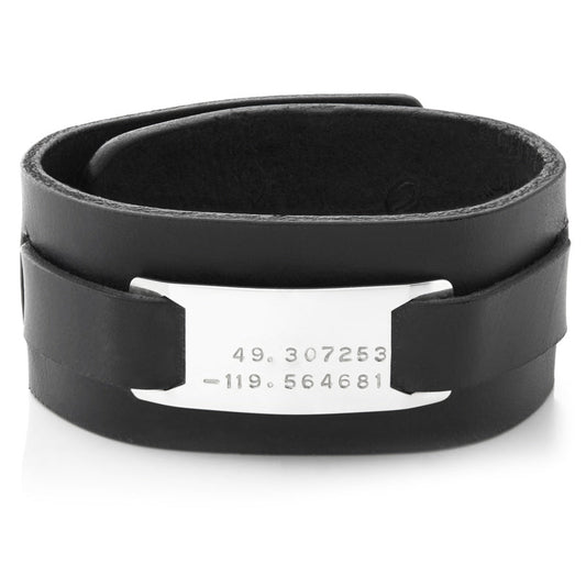 Men's Black Leather Cuff