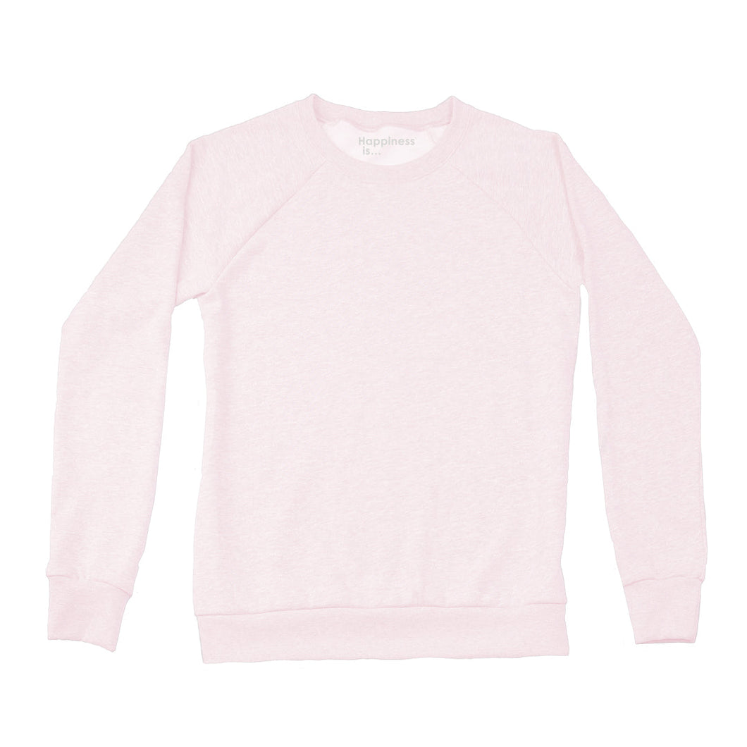 Women's Plain Crew Sweatshirt, Ballet Pink