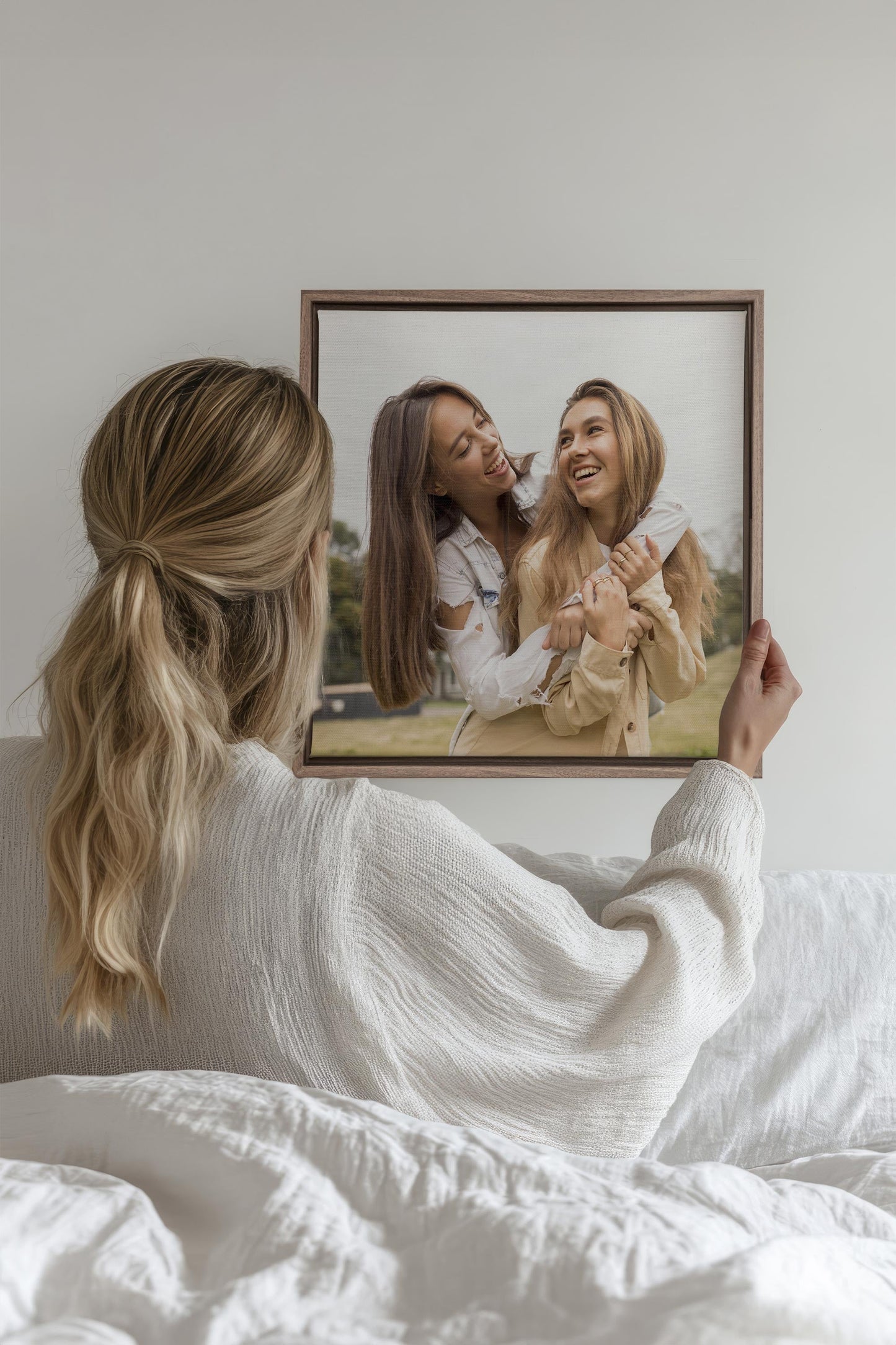 Toile étirée carrée personnalisée (avec cadre)