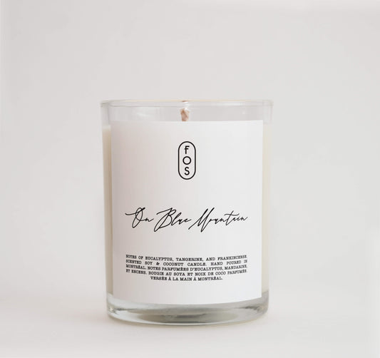 On Blue Mountain Essential Oil Candle - Eucalyptus, Tangerine & Frankincense