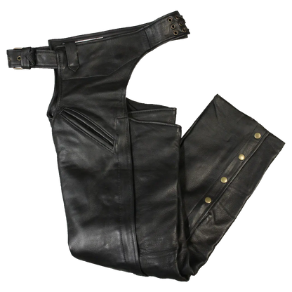 Open Road Men's 2 Pocket Premium Leather Chaps