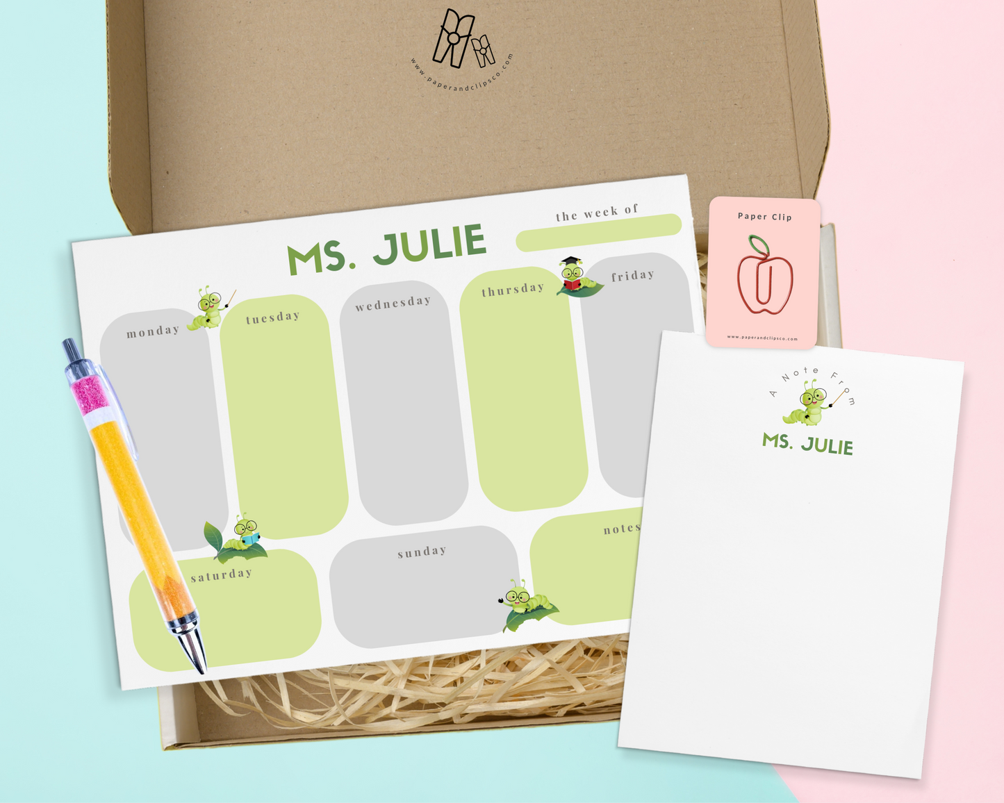 Teacher Stationery Set - Green