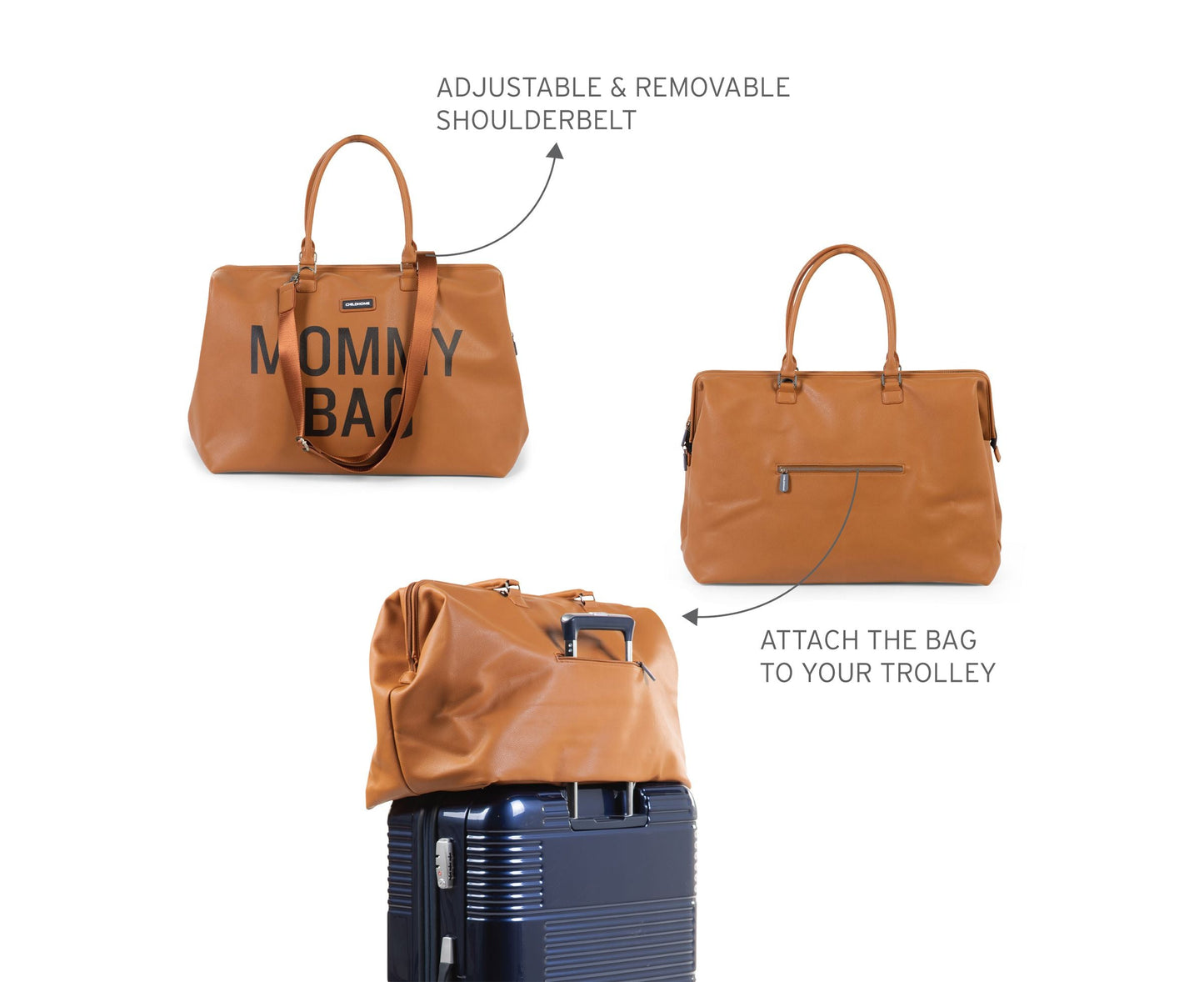 MOMMY BAG LEATHERLOOK BROWN