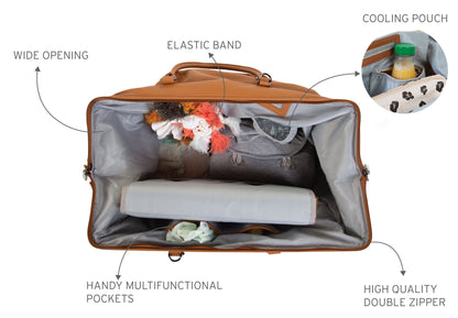 MOMMY BAG LEATHERLOOK BROWN