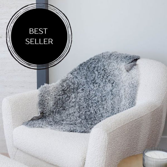 Grey Short Wool Gotland Sheepskin