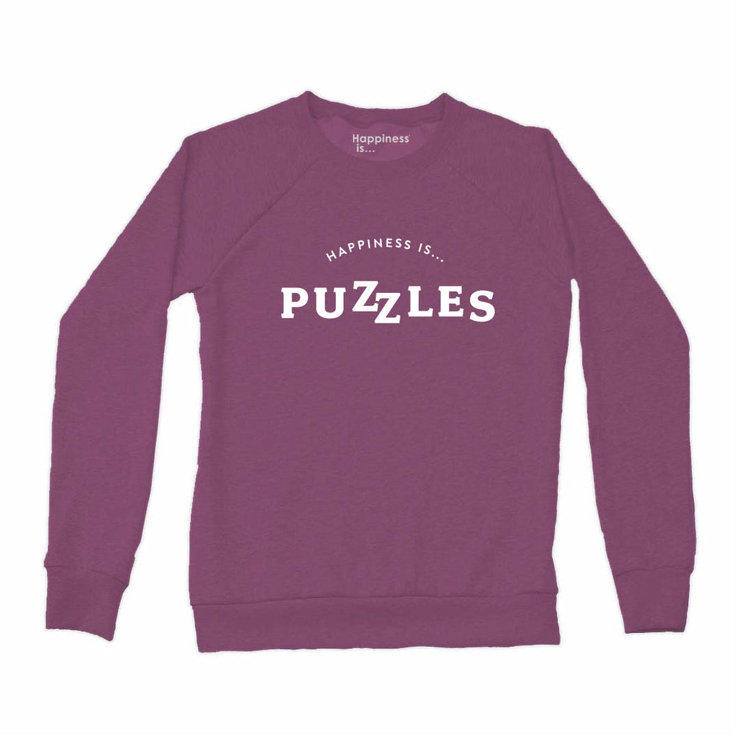 Women's Puzzles Crew Sweatshirt, Plum