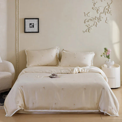 Royal Retreat Rose Embroidery 600 TC Duvet Set - White