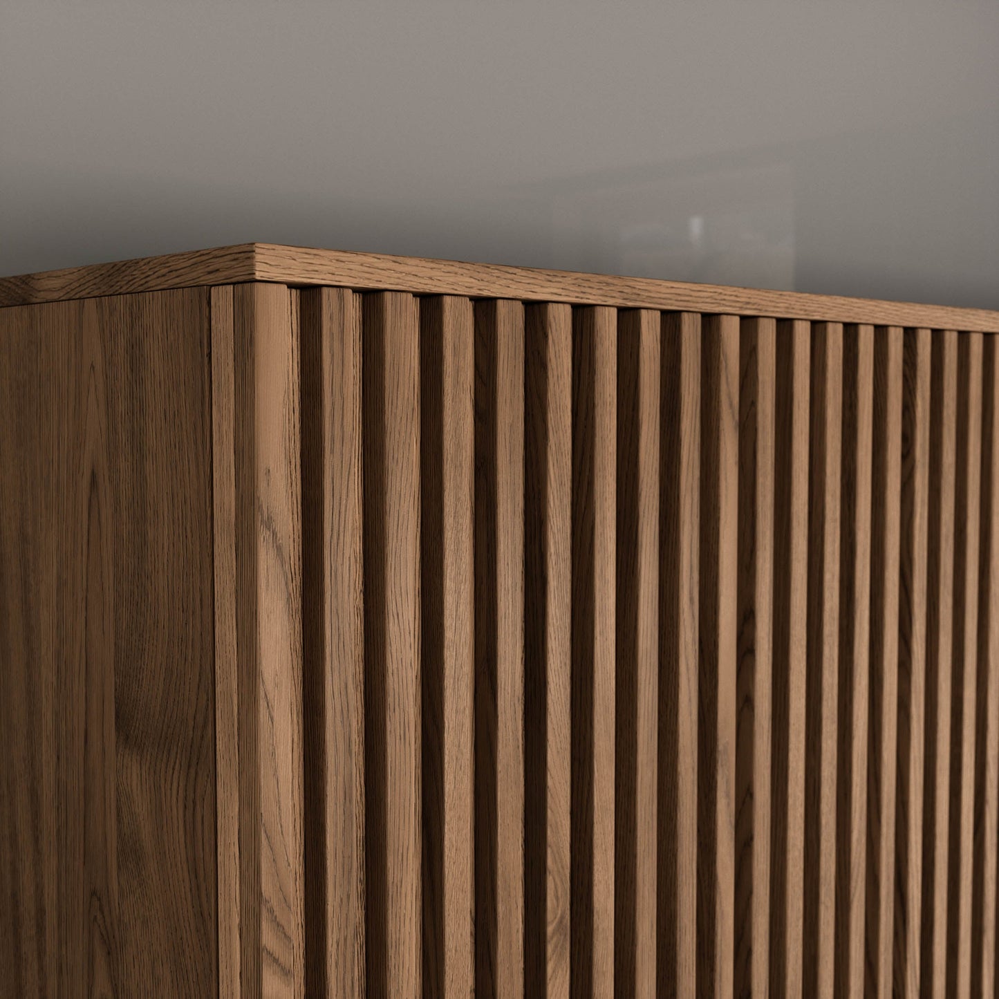 Entsian Oak Wood Paneled Free Standing Wardrobe - Artisan Oak