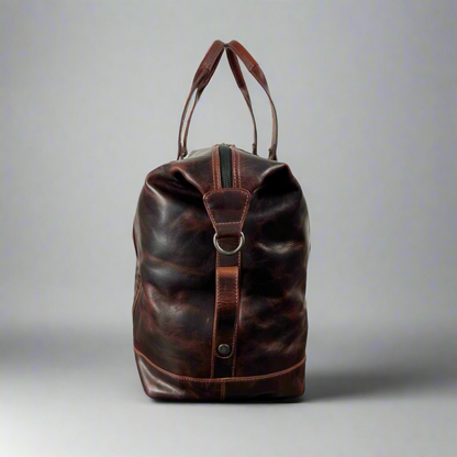 Manhattan Luxury Leather Travel Duffle Bag
