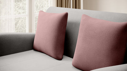 Ario Condo Style 2 Seater Storage Sleeper Sofa - Grey/Blush