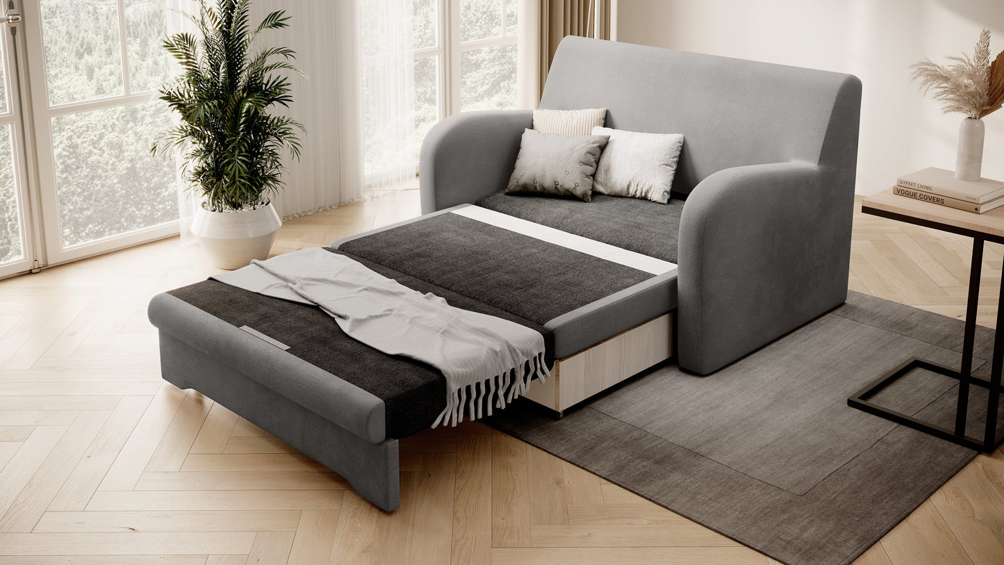 Ario Condo Style 2 Seater Storage Sleeper Sofa - Grey
