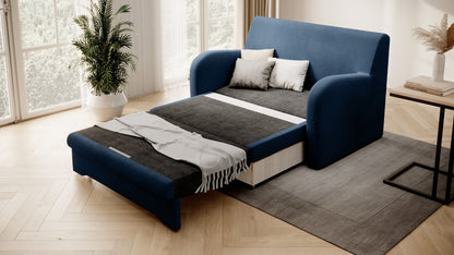 Ario Condo Style 2 Seater Storage Sleeper Sofa - Blue