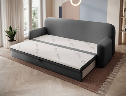 Elioss 3 Seater Storage Sleeper Sofa - Dark Grey