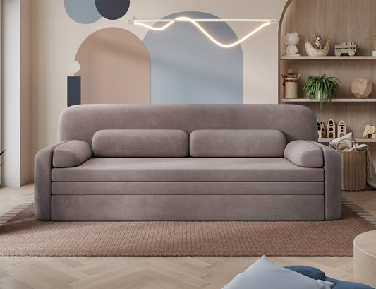 Elioss 3 Seater Storage Sleeper Sofa - Fudge Brown