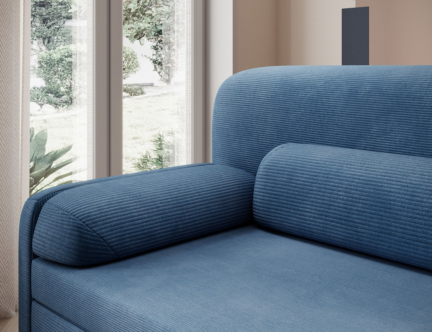Elioss 3 Seater Storage Sleeper Sofa - Blue