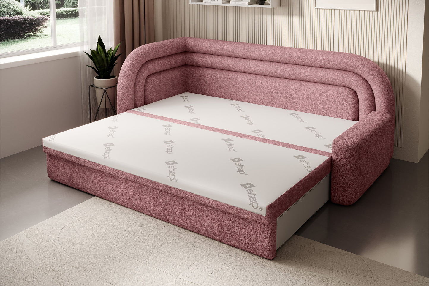 Fabillo Storage Sleeper Sofa - Blush
