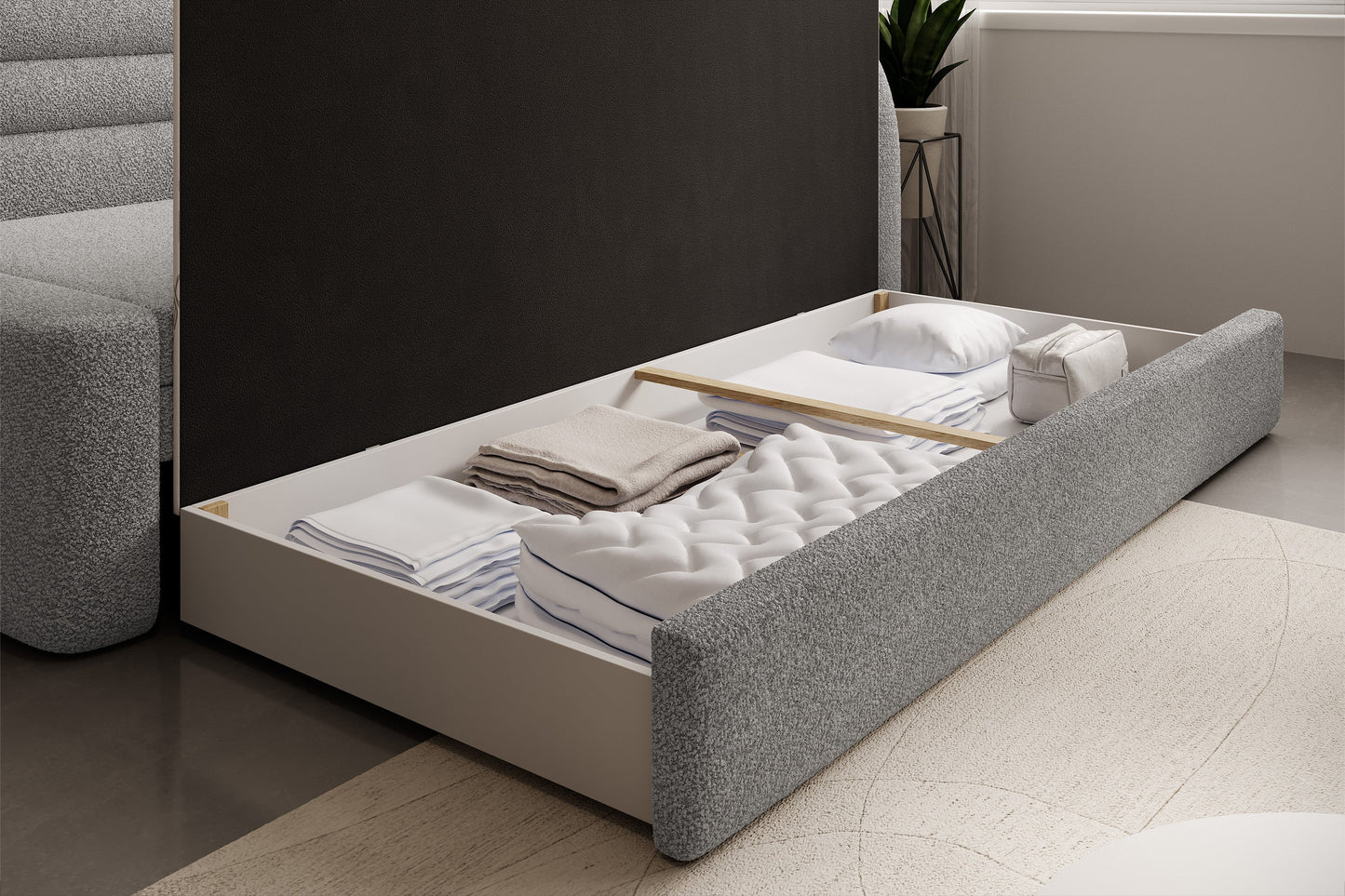 Fabillo Storage Sleeper Sofa - Light Grey
