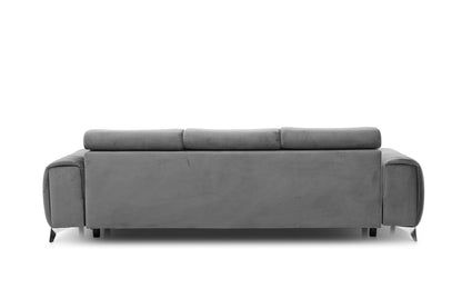 Laurence 3 Seater Velvet Sleeper Sofa - Light Grey