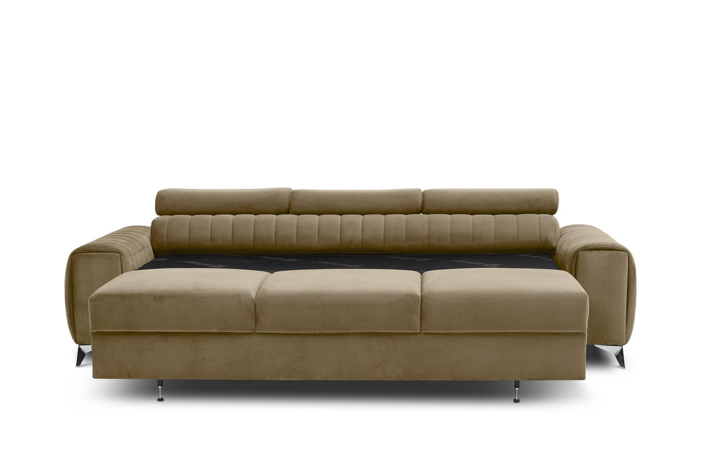 Laurence 3 Seater Velvet Sleeper Sofa - Beige