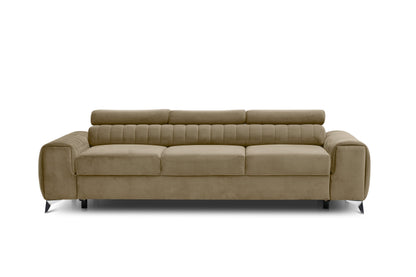 Laurence 3 Seater Velvet Sleeper Sofa - Beige
