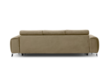 Laurence 3 Seater Velvet Sleeper Sofa - Beige