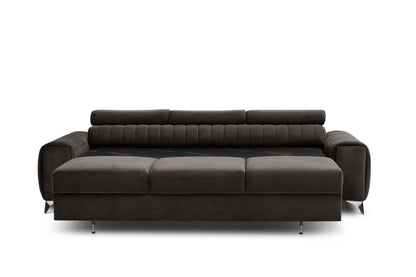 Laurence 3 Seater Velvet Sleeper Sofa - Dark Brown