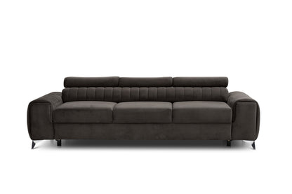 Laurence 3 Seater Velvet Sleeper Sofa - Dark Brown
