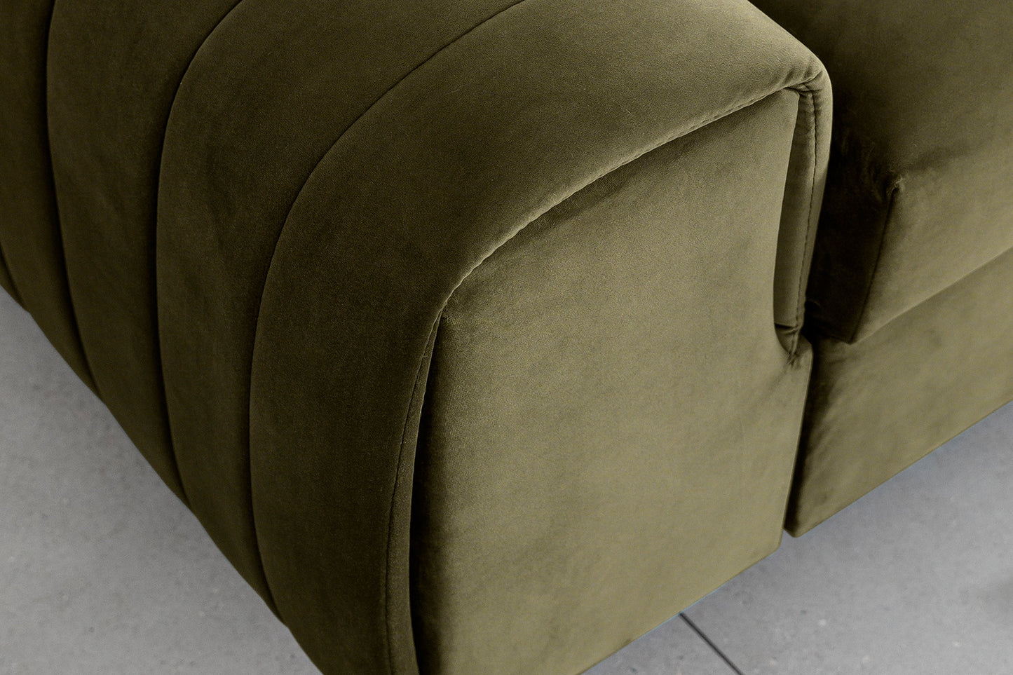 Laurence 3 Seater Velvet Sleeper Sofa - Olive Green