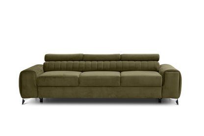 Laurence 3 Seater Velvet Sleeper Sofa - Olive Green