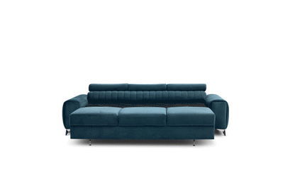 Laurence 3 Seater Velvet Sleeper Sofa - Teal Blue