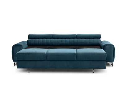 Laurence 3 Seater Velvet Sleeper Sofa - Teal Blue
