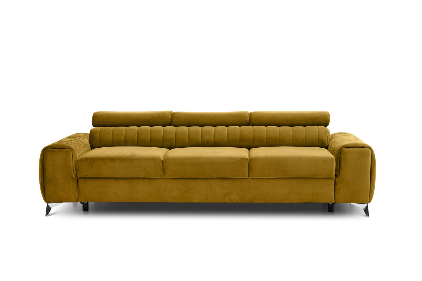 Laurence 3 Seater Velvet Sleeper Sofa - Mustard