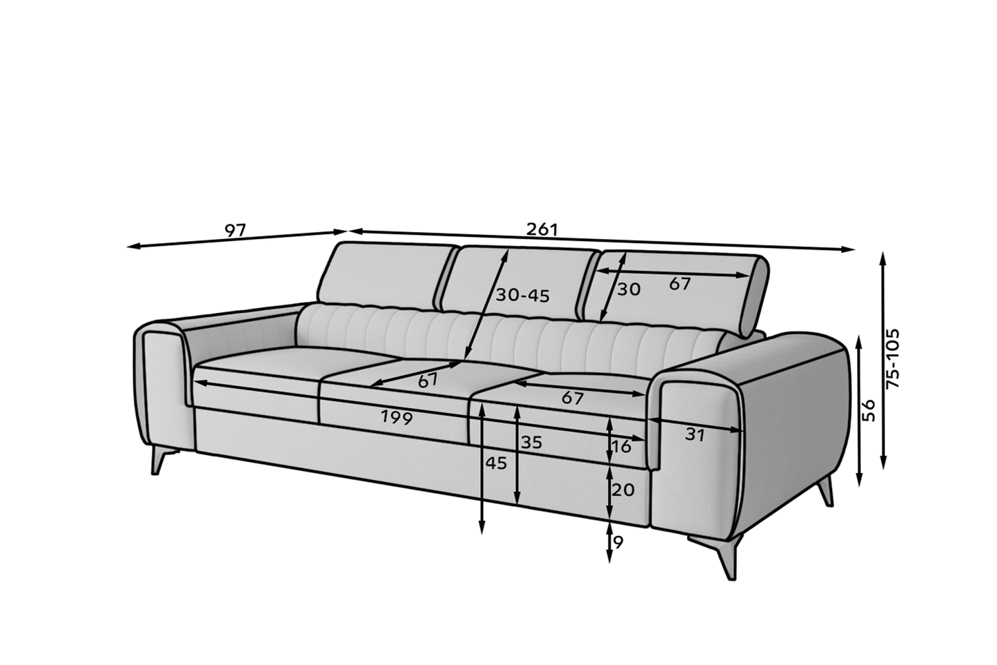 Laurence 3 Seater Velvet Sleeper Sofa - Mustard