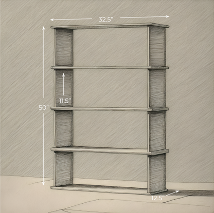 4 shelf bookcase in walnut