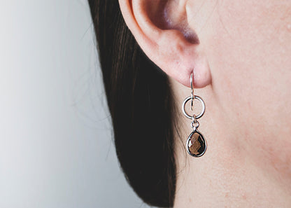 Smoky Quartz Stone Earrings