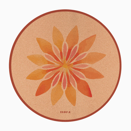 Solar Bloom Round Cork Yoga Mat | Multi-use | 53" dia