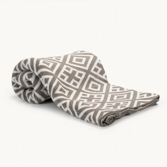 Geometric Knit Acrylic Throw Blanket