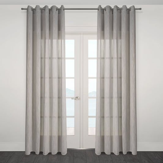 Novara Textured Jacquard Overall Design Semi Sheer Grommet Curtain 80" x 95"