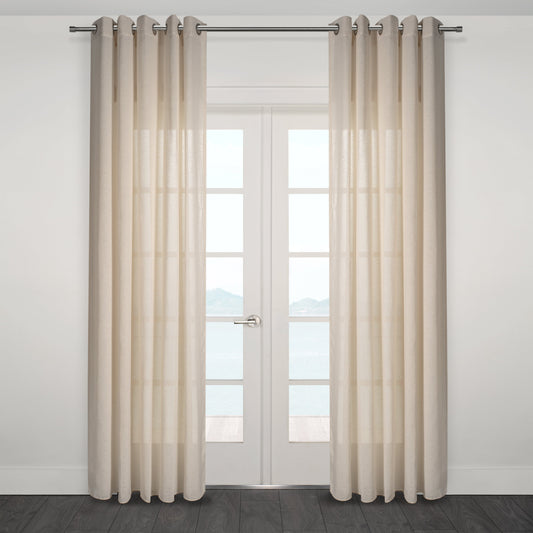 Ortona Boucle Sytle Heavy Semi Sheer Grommet Curtain 80" x95"