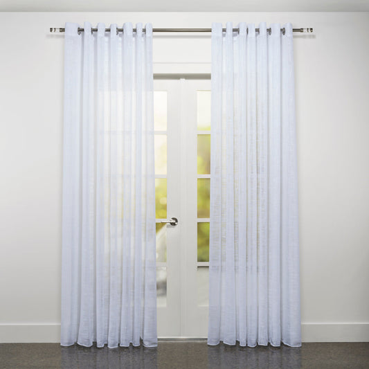 Parma Heavy Textured Linen Inspired Sheer Grommet Curtain 108"x 95"