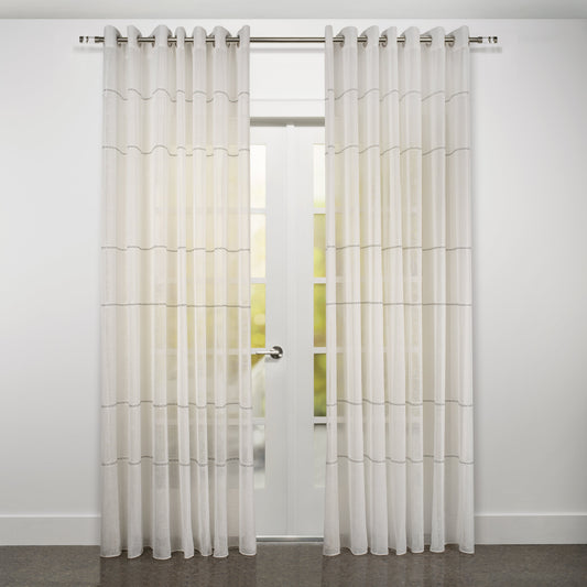 Seville Boho Style Jacuard Sheer Grommet Curtain 108" x 95"